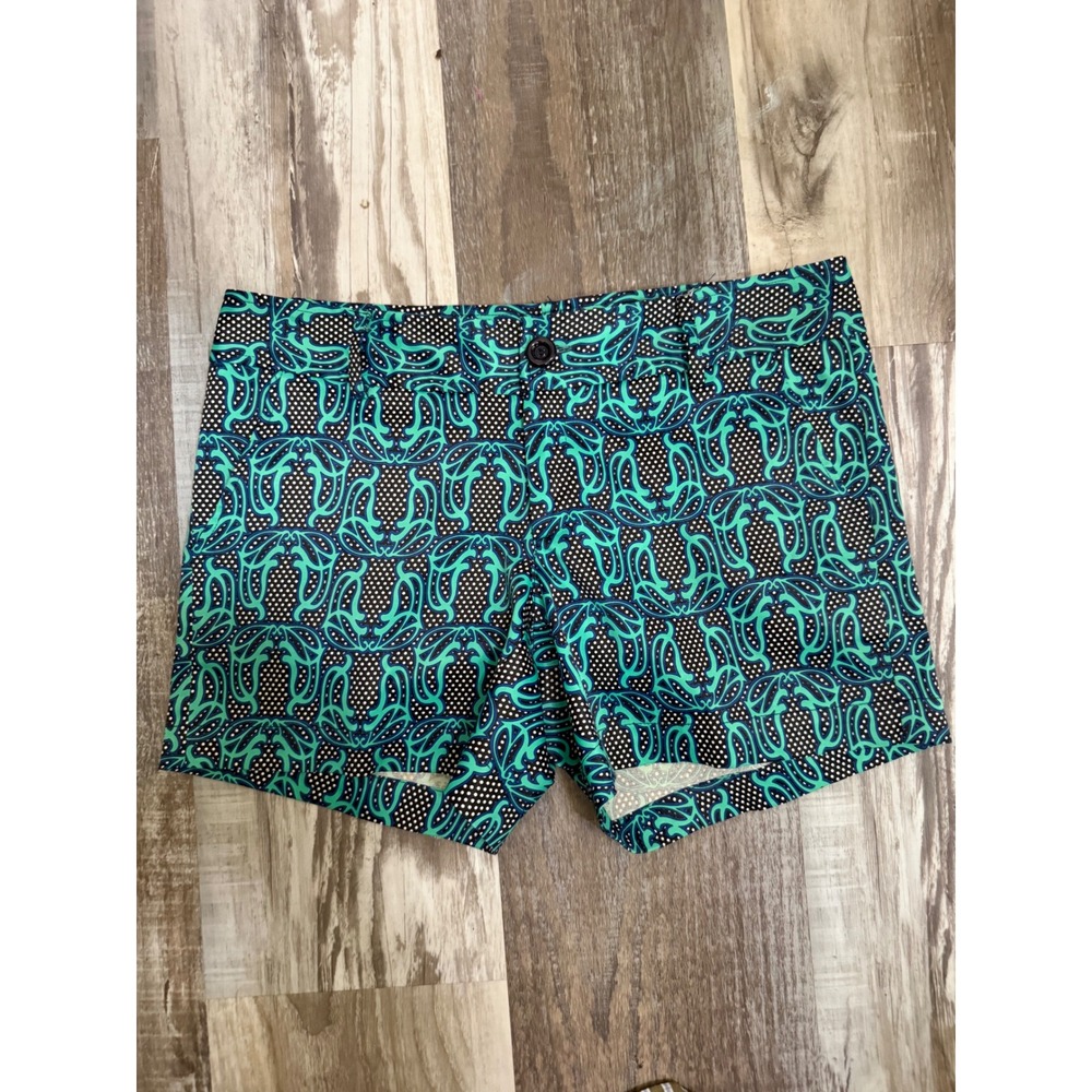 Jade Melody Tam Womens Teal Green Abstract Polka Dot Print Shorts Size 6